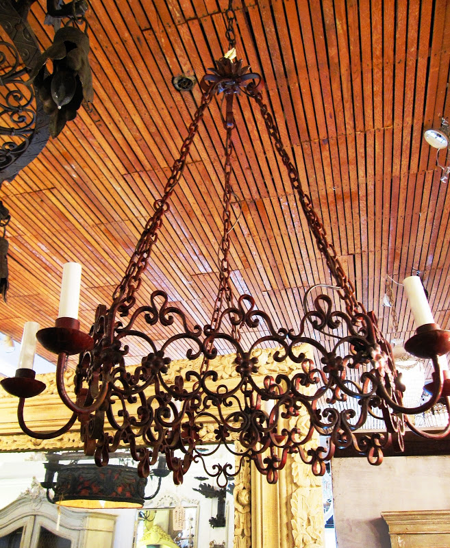 French Wrought Iron Chandelier from Pom Pom Interiors