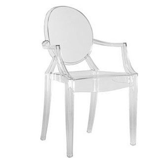 Knock off of the famous Philippe Starck Ghost Louis Chair from Modern Dose