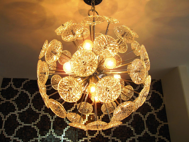 Vintage inspired round glass chandelier