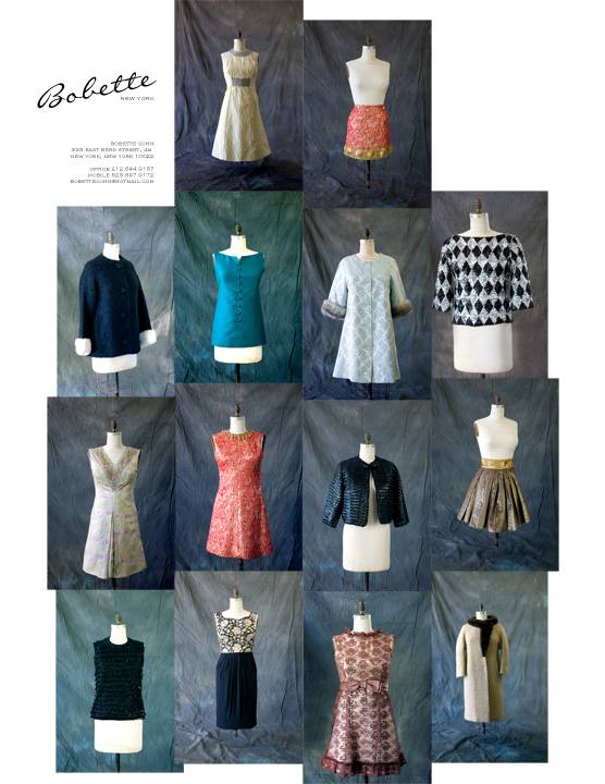Collage of Bobette Cohn's dresses and coats