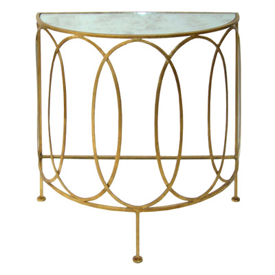 Antique gold leaf metal console table from Layla Grayce