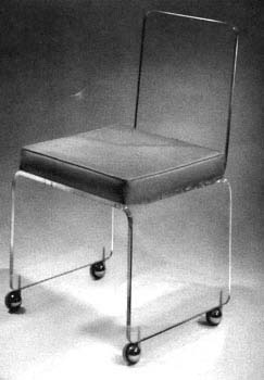 Lucite desk chair with leather seat from Plexi Craft