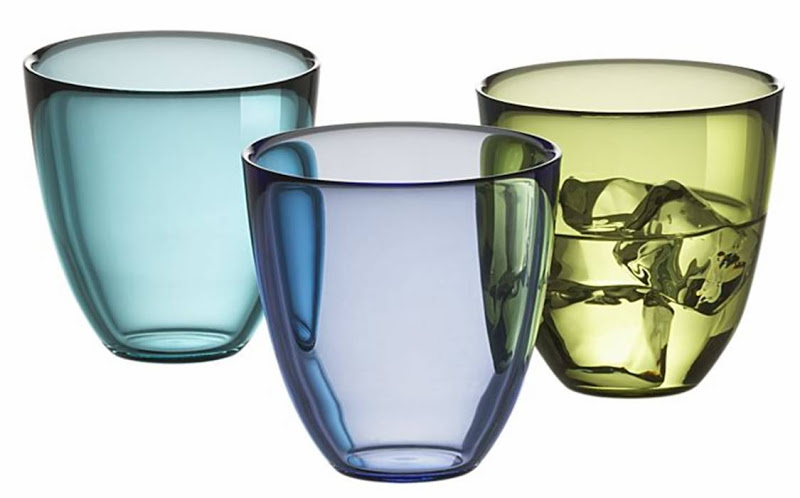 Three sustainable glass tumblers from Crate & Barrel 
