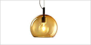 Translucent globe shaped glass pendant light from Resolute Lighting