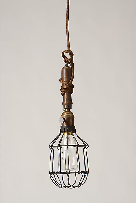 Steel and wood vintage style pendant light from Anthropologie