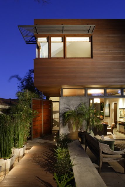 Beach house in Manhattan Beach's "tree section" made of sustainable materials designed by Grant Kirkpactrick of KAA Designs, Inc.
