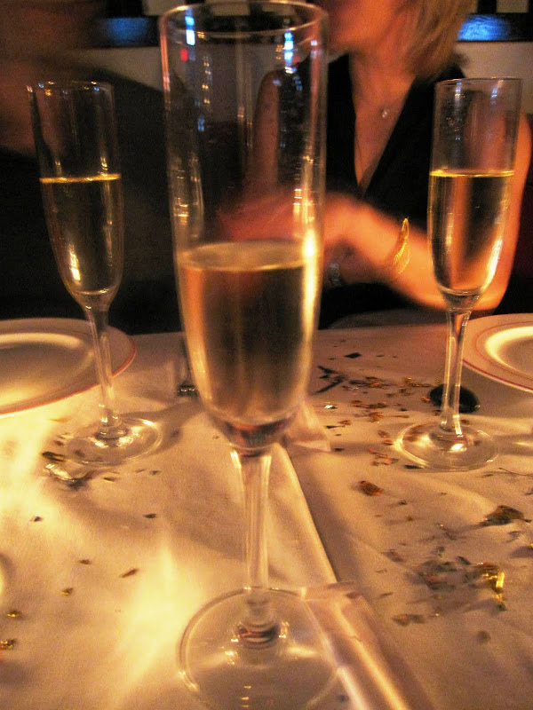 Glass of champagne at a New Year's Party at Philippe in New York