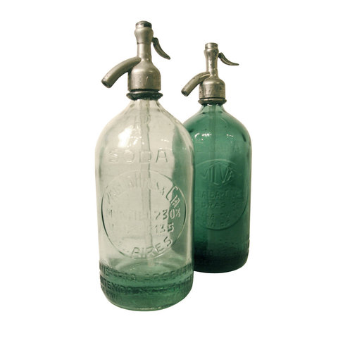 Vintage Argentinian glass seltzer bottles