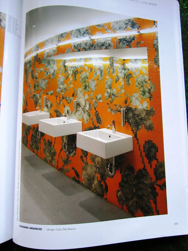 Floral mosaic tile wall by Bisazza