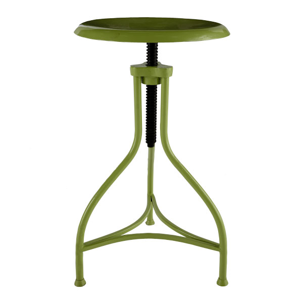 Green iron draftsman stool from Wisteria