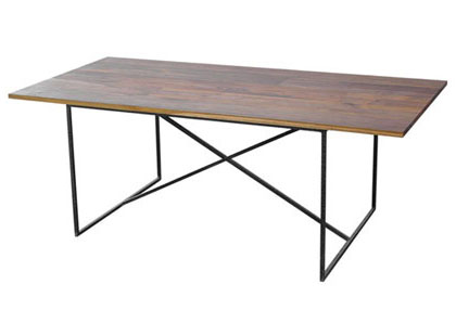 Reclaimed teak dining table with iron legs from Jayson Home & Garden