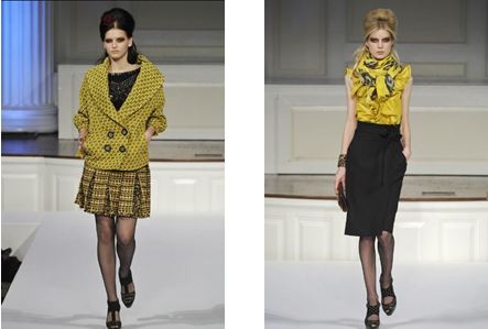 Two photos of models from Oscar de la Renta Pre-Fall Collection 2010
