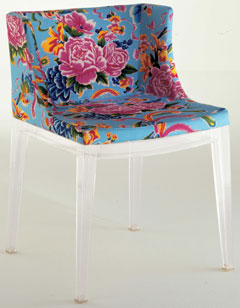Mademoiselle Chair in Chinese Blue designed by Philippe Starck and made by Kartell