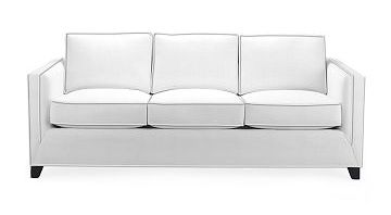 White sofa with grey piping from William Sonoma Home