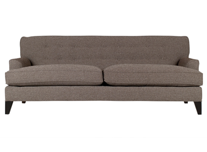 Upholstered sofa with two cushions