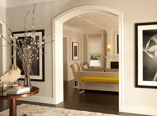 Arched foyer in a Pacific Palisades home