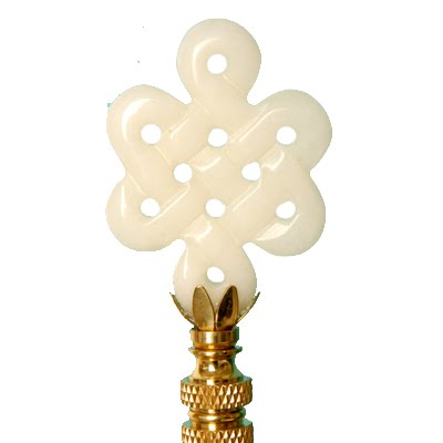 White knot style finial from Hillary Thomas Designs