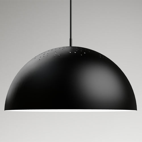 yLighting black aluminium pendant light with silver aluminum interior