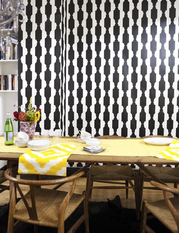 Black and white digitally printed wall paper from AprhoChic