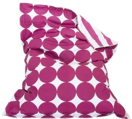 Over sized bean pillow with pink polka dots and stripes from Tottini