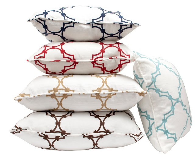 Five COCOCOZY Quatrefoil pillows