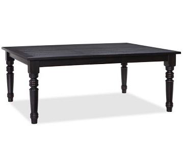 Wood dining table from Pottery Barn