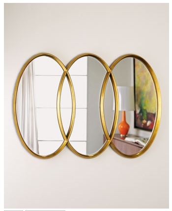Gold triple oval mirror from Horchow