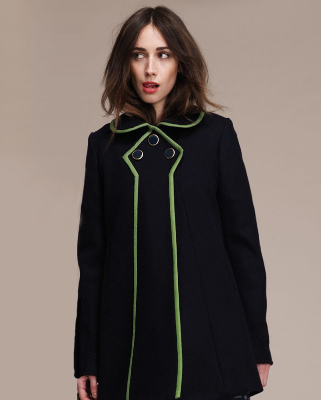 Black jacket with lime green piping from Lauren Moffatt