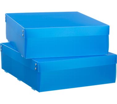Blue storage box from Crate & Barrel