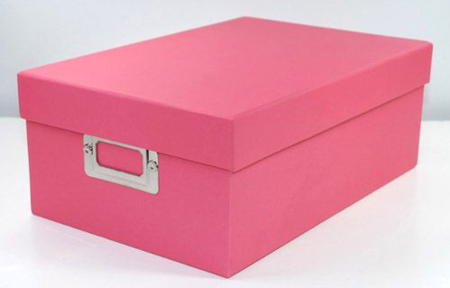 Pink storage box from Save on Crafts