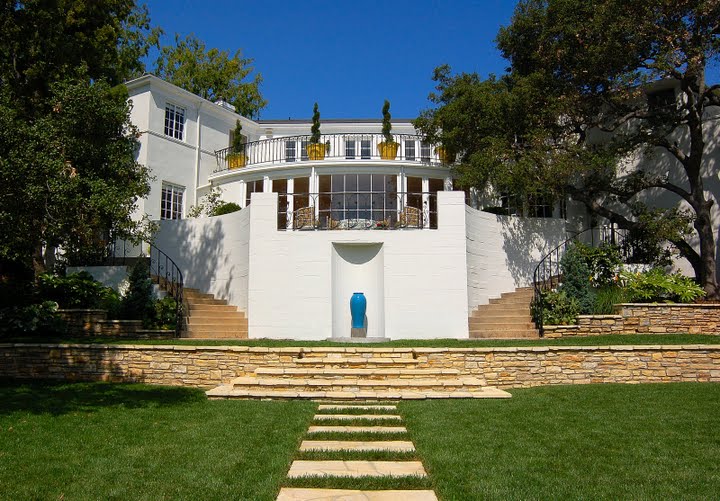 Exterior of a restored and remodeled Los Angeles Regency home by Kevin Oreck