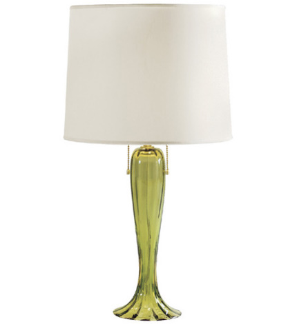 Green hand blown Murano glass table lamp from Baker