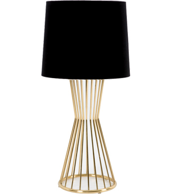 Table lamp with metal rods that form a sculptural base from Hive Modern