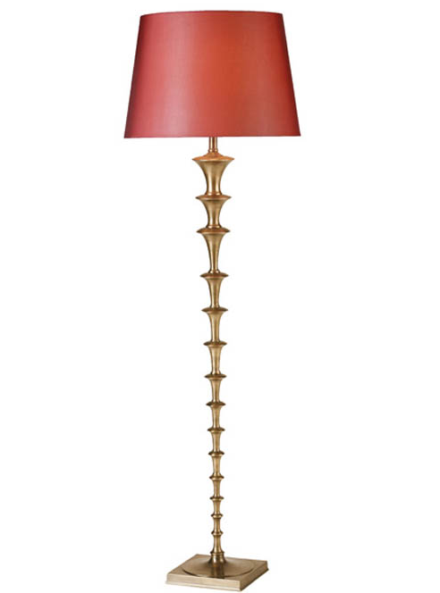 Vintage inspired brass floor lamp from Plantation Designs