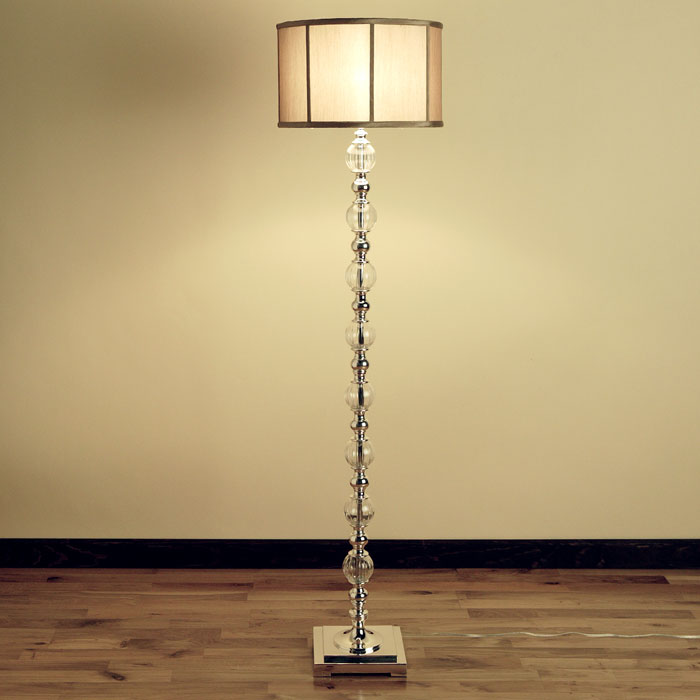 Polished metal and glass floor lamp from ZGallerie