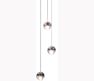 Three glass bubble pendant lights designed by Omer Arbel for Bocci from The Conran Shop