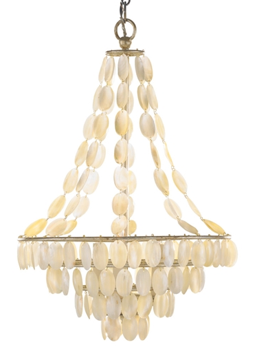 Natural shell and painted silver iron chandelier from Layla Grayce