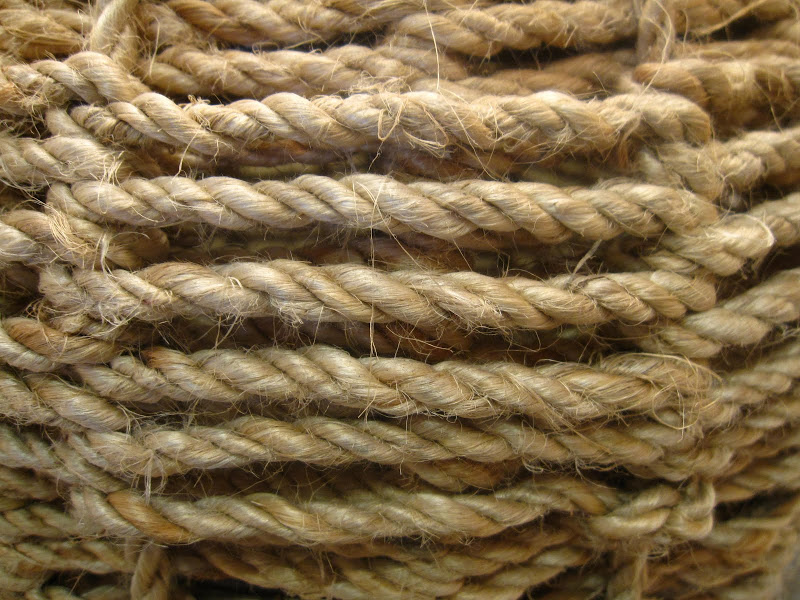 Close up of the rope base on a Table Lamp at Colcha